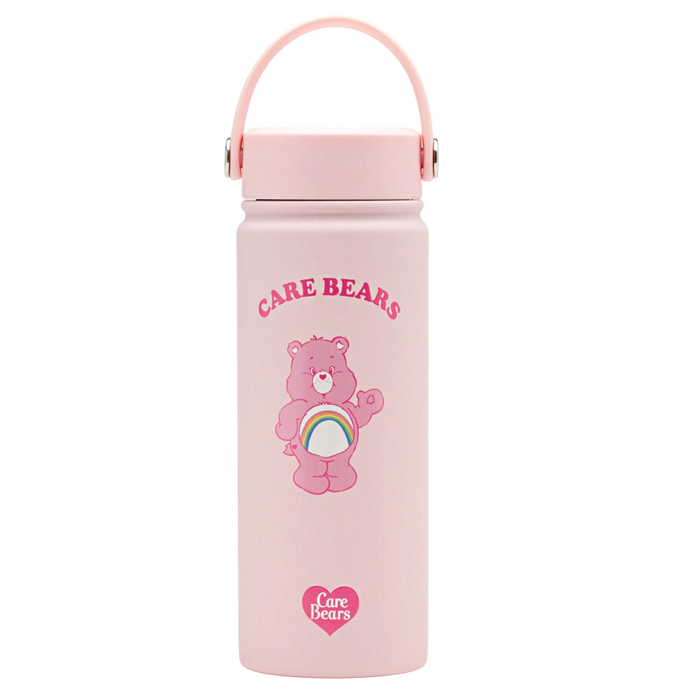 Care Bears-樂觀小熊手提式雙層304不鏽鋼保溫瓶(500ML) 粉紅