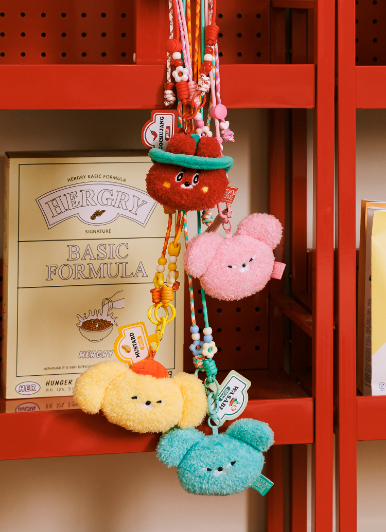 GraceGift Wasabi Bear聯名 調味日常絨毛娃娃頭吊飾手機繩盲盒