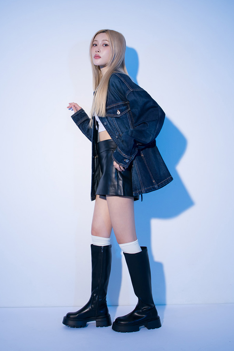 帥氣女團輕量厚底瘦瘦長靴