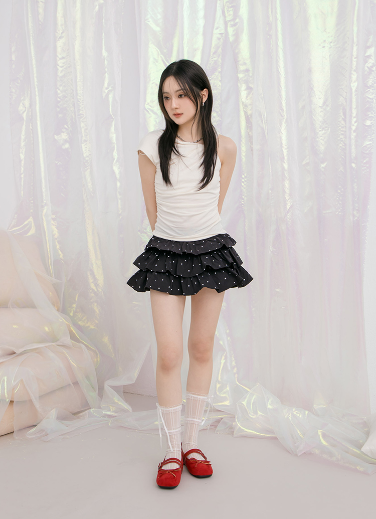 GraceGift平價女鞋 時尚秀場 方圓頭 芭蕾女伶方頭雙帶平底瑪莉珍 正紅色