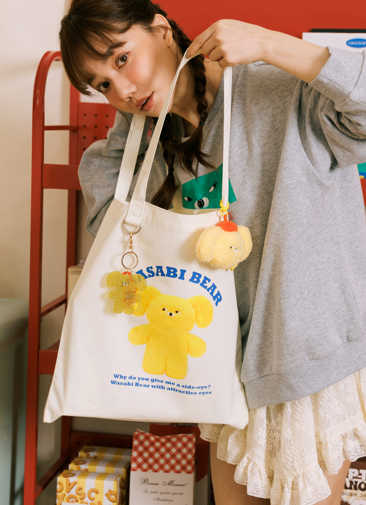 GraceGift Wasabi Bear聯名 繽紛閃粉系列壓克力鑰匙圈盲盒