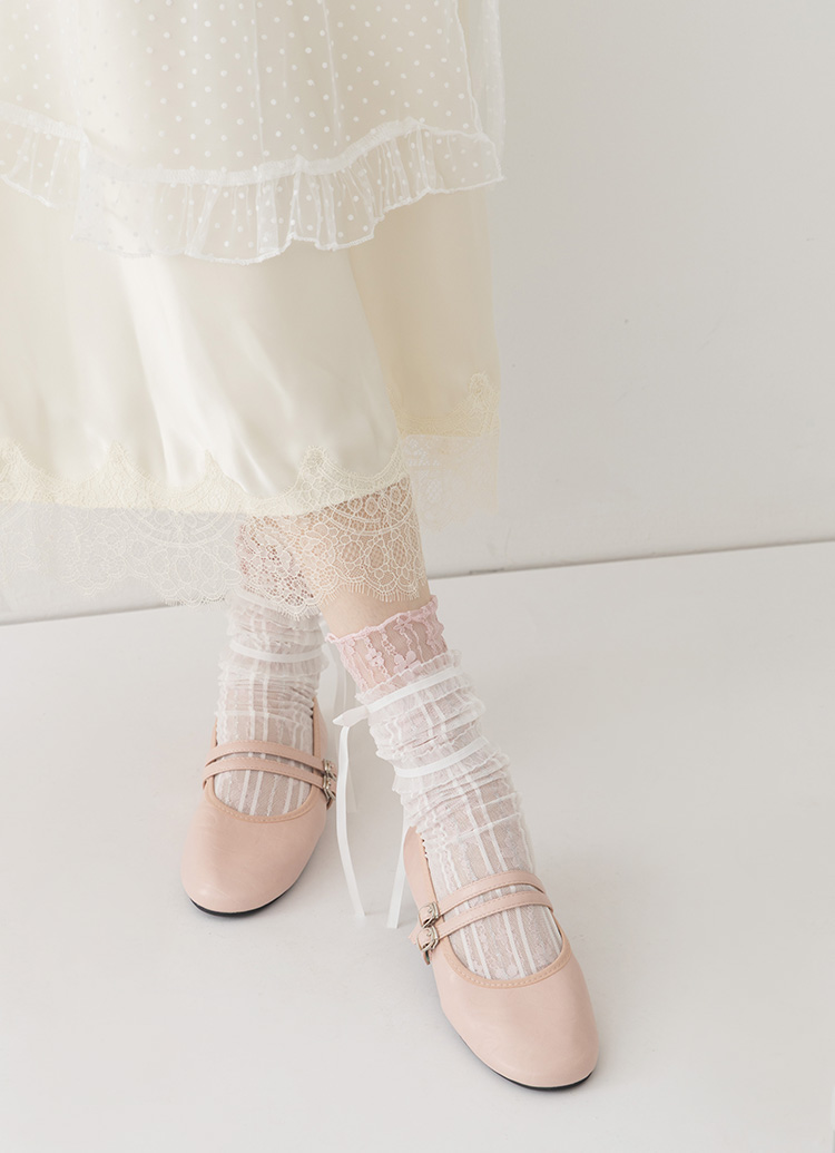 GraceGift平價女鞋 時尚秀場 圓頭 奶油雲朵極軟加厚乳膠芭蕾瑪莉珍鞋 粉色