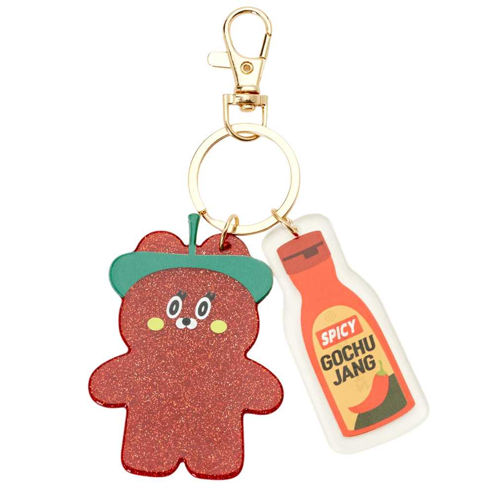 GraceGift Wasabi Bear聯名 繽紛閃粉系列壓克力鑰匙圈盲盒