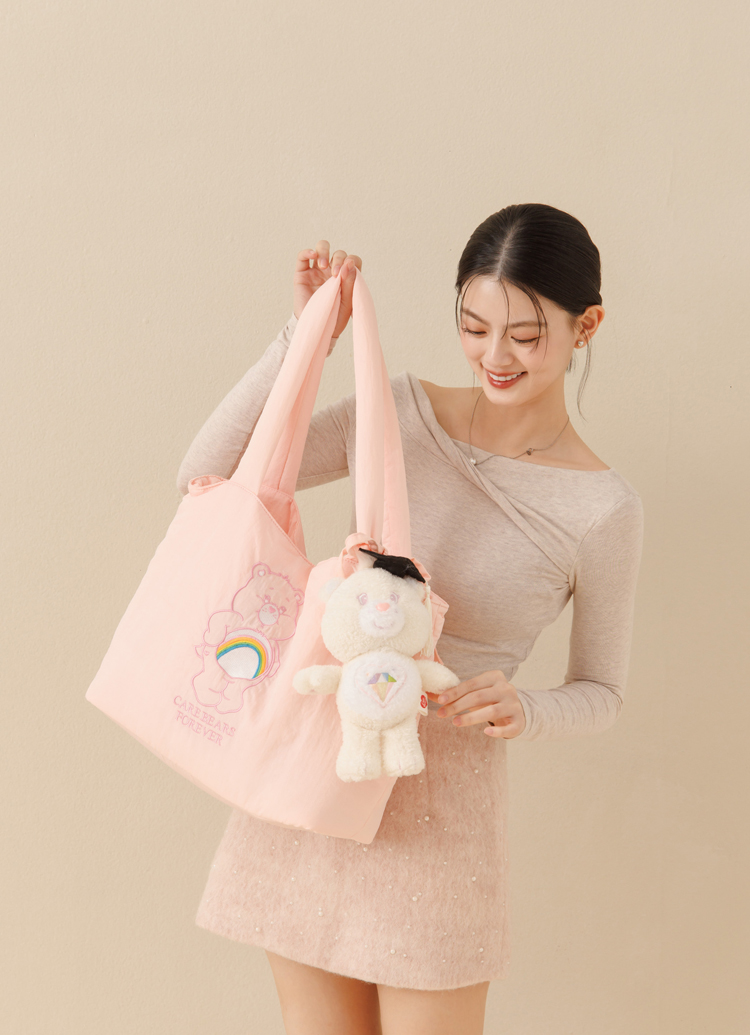 GraceGift CareBears聯名 牢騷小熊 畢業祝福小熊吊飾禮盒 附贈手機墊片 藍