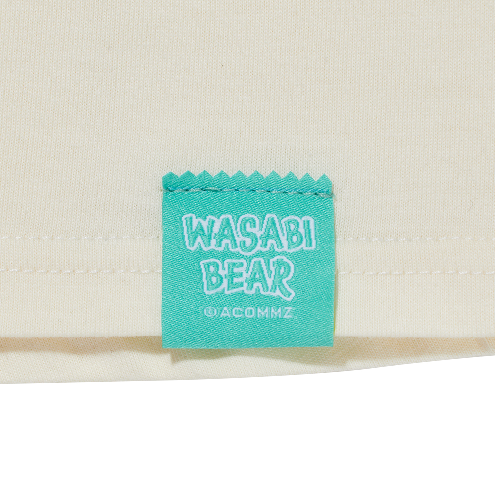 GraceGift Wasabi Bear聯名 Wasabi Bear芥末熊復古像素風印花短袖T恤 米白色