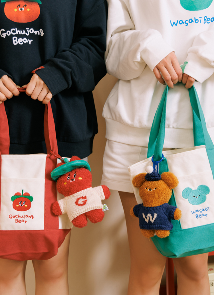 GraceGift Wasabi Bear聯名 冬裝派對毛絨玩偶吊飾鑰匙圈 一中盒