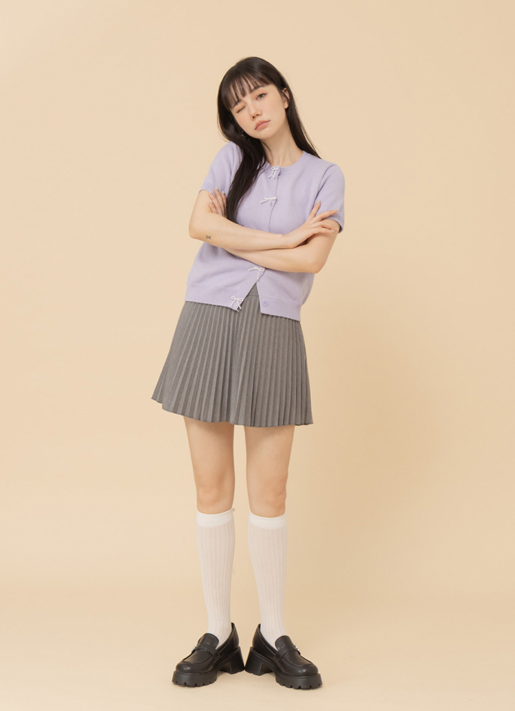 GraceGift平價女鞋 校花穿搭 愛心扣 輕量厚底樂福鞋 黑