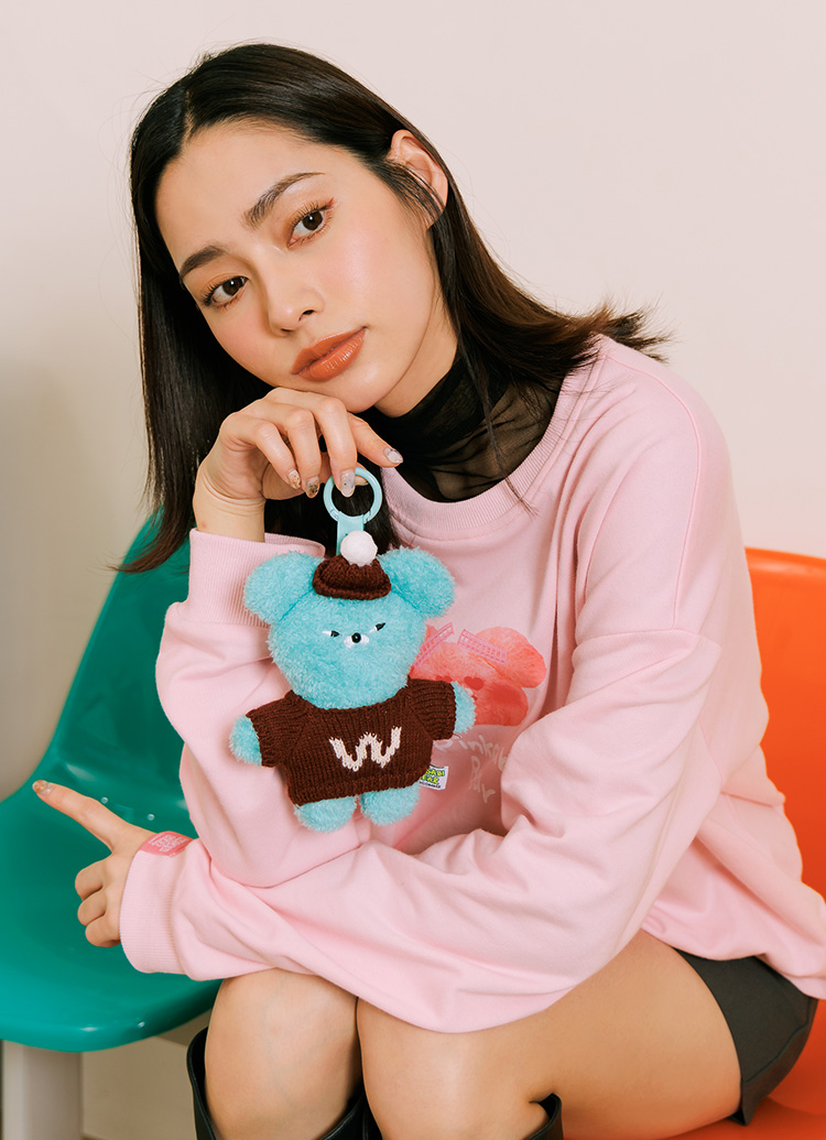 GraceGift Wasabi Bear聯名 冬裝派對毛絨玩偶吊飾鑰匙圈 一中盒