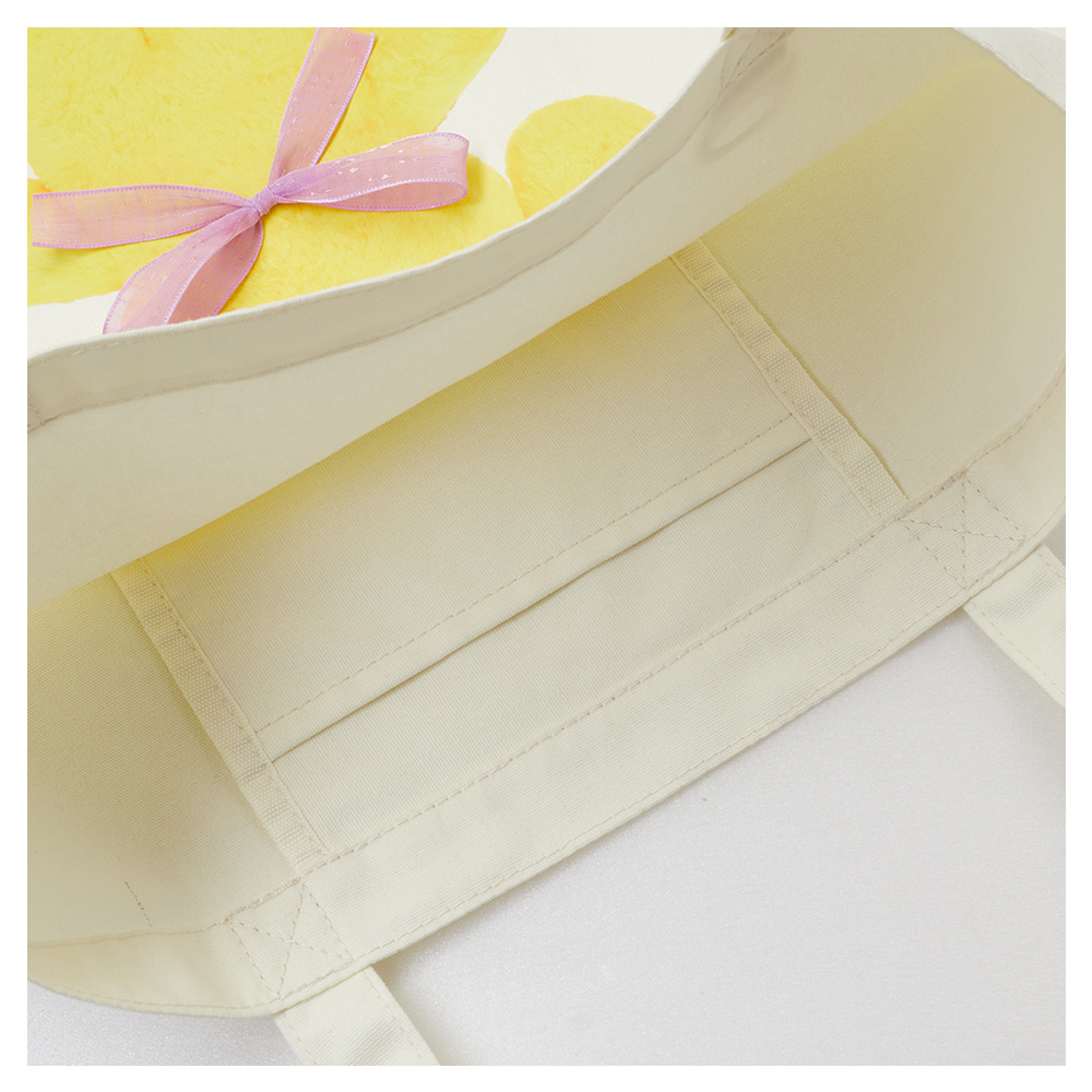 GraceGift Wasabi Bear聯名 黃芥末熊 立體蝴蝶結印花日常帆布包 粉色 實拍圖