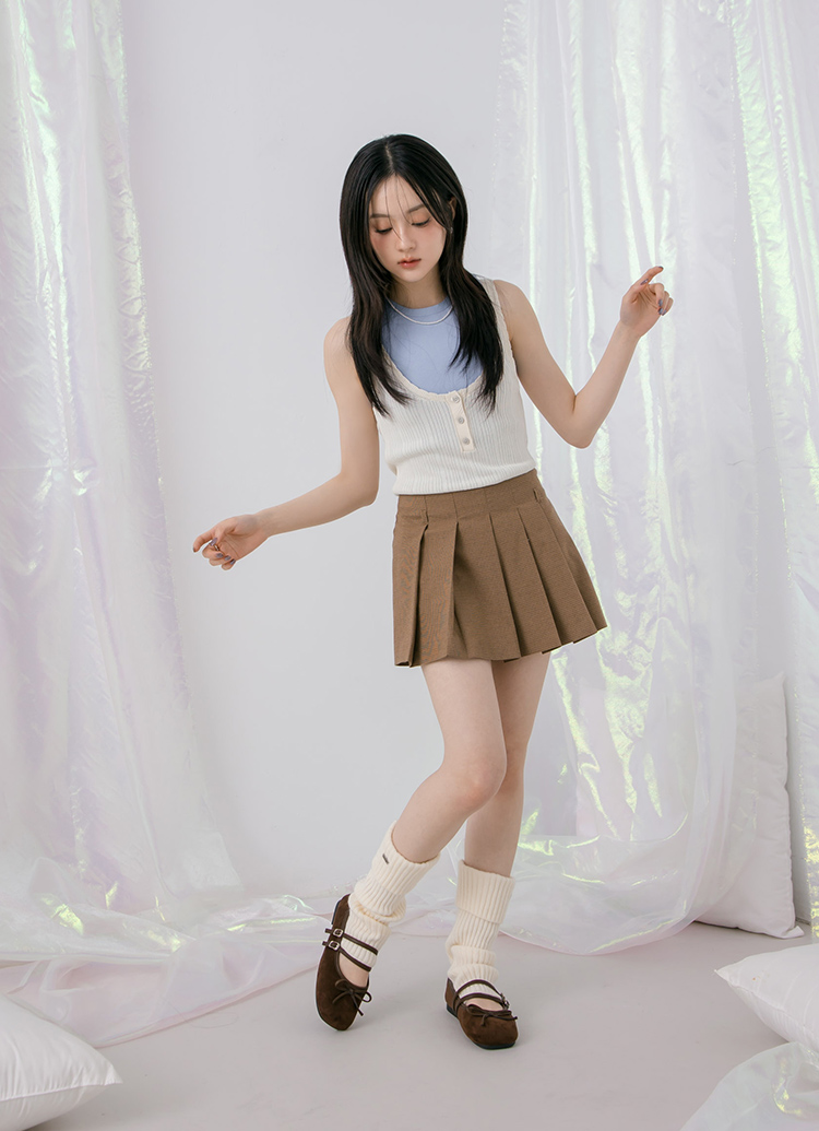 GraceGift平價女鞋 時尚秀場 方圓頭 芭蕾女伶方頭雙帶平底瑪莉珍 咖色