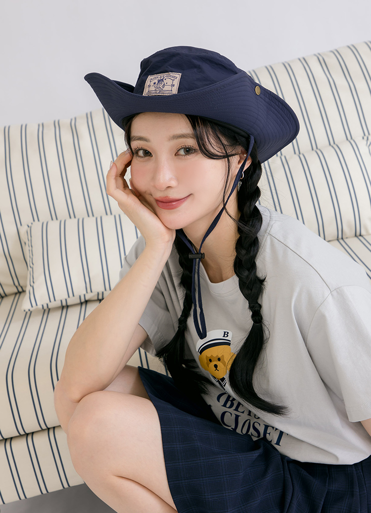 Beyond Closet 狗狗布標防風機能漁夫帽 深藍
