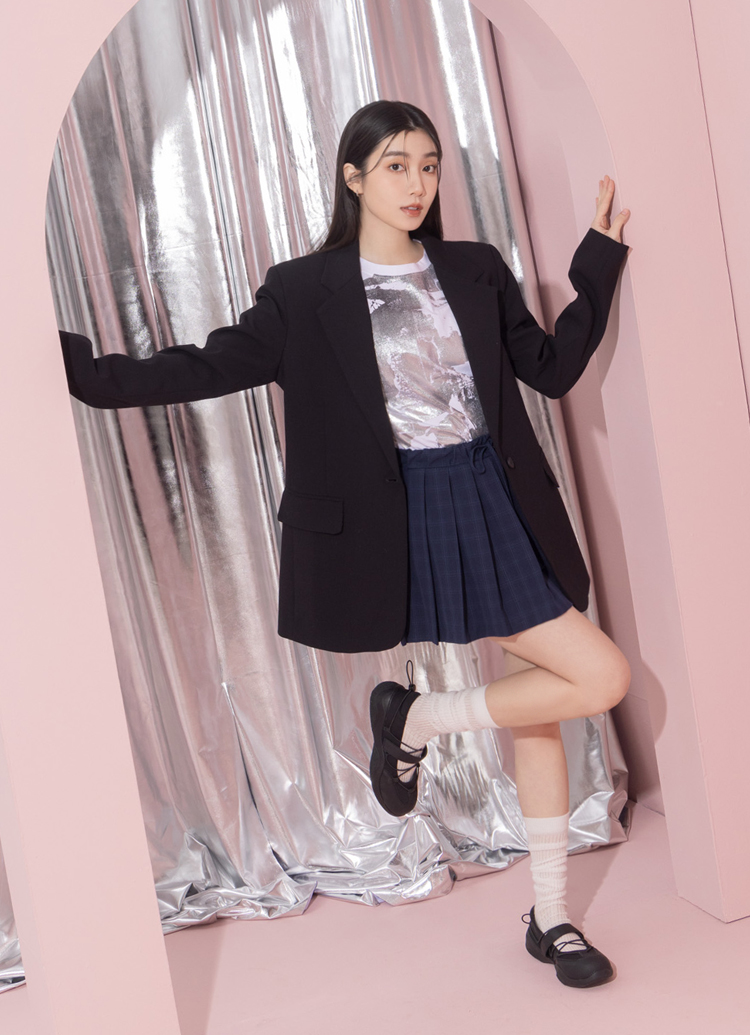 GraceGift 平價女鞋 街頭女孩 交叉繫繩瑪莉珍芭蕾舞運動鞋 黑色 實拍圖