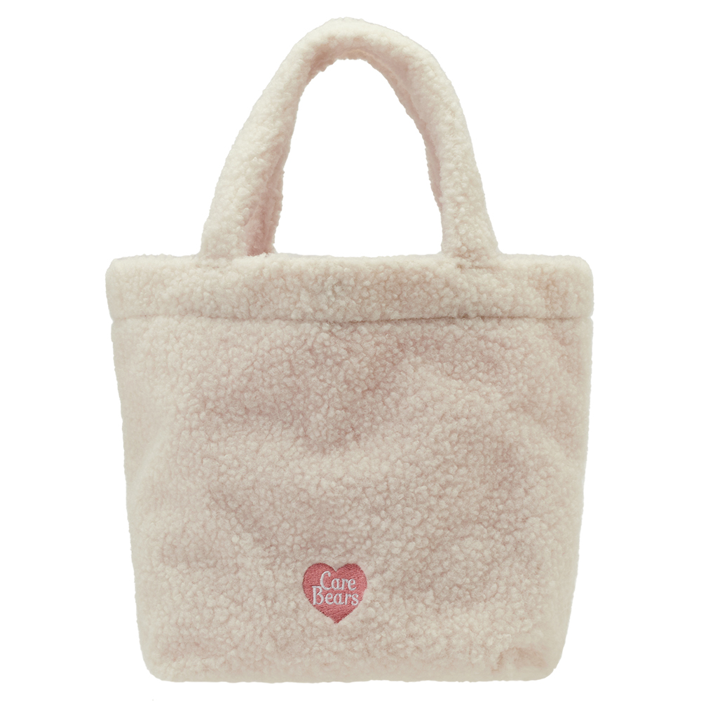 Care Bears-鑽石小熊泰迪毛毛手提肩背托特包 米白