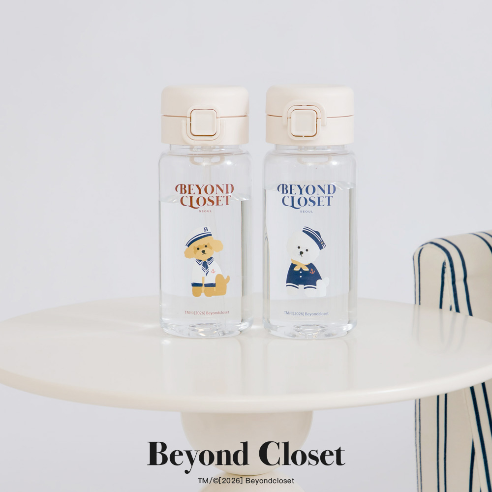 韓國Beyond Closet 貝雷帽比熊犬印花360ml冷水瓶 深藍