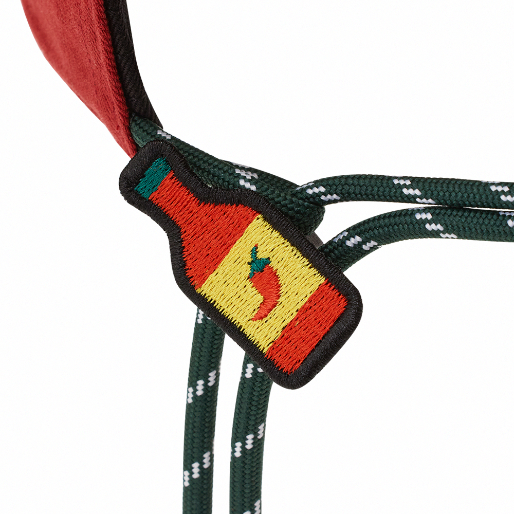 GraceGift Wasabi Bear聯名 辣椒醬熊 拉繩調節電繡棒球帽 正紅色