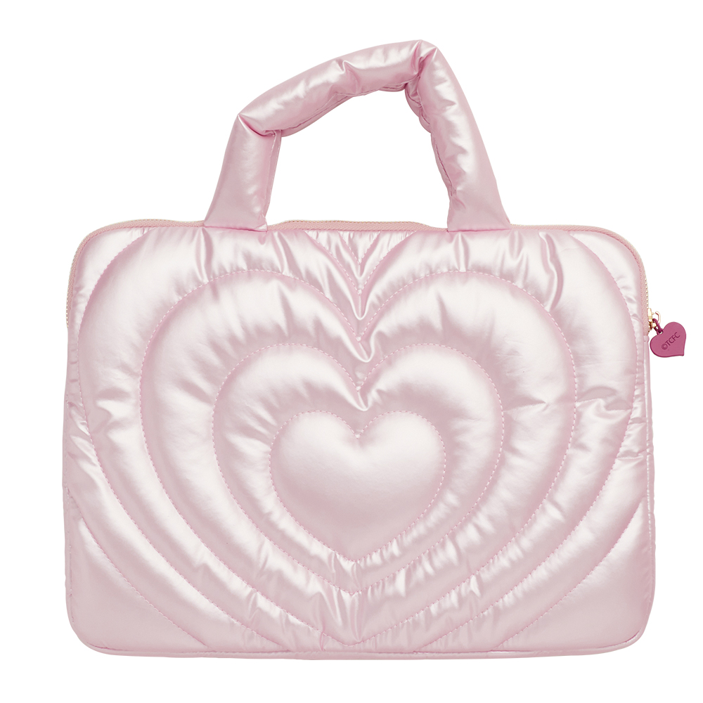 Care Bears-樂觀小熊珠光愛心波紋電腦包 粉紅