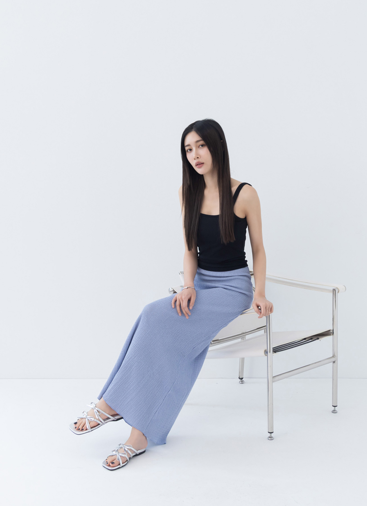 GraceGift平價女鞋 時尚秀場 方頭 韓系雙蝴蝶結細帶平底拖鞋 銀色