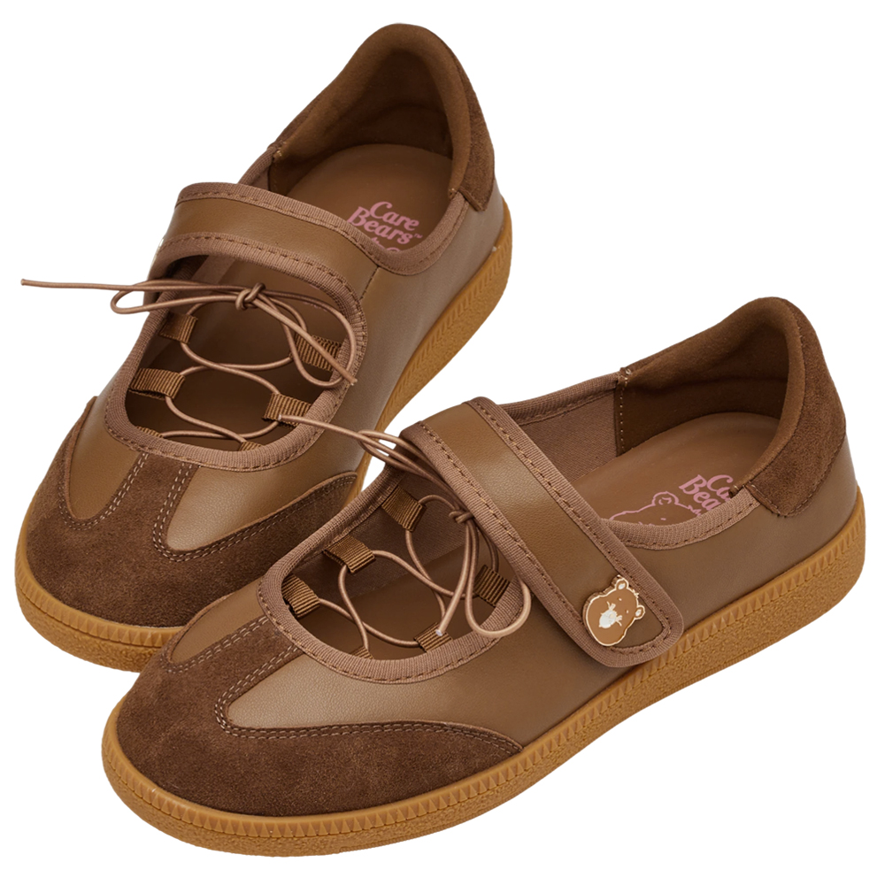 Care Bears-溫柔小熊綁繩魔鬼氈瑪莉珍運動鞋  棕