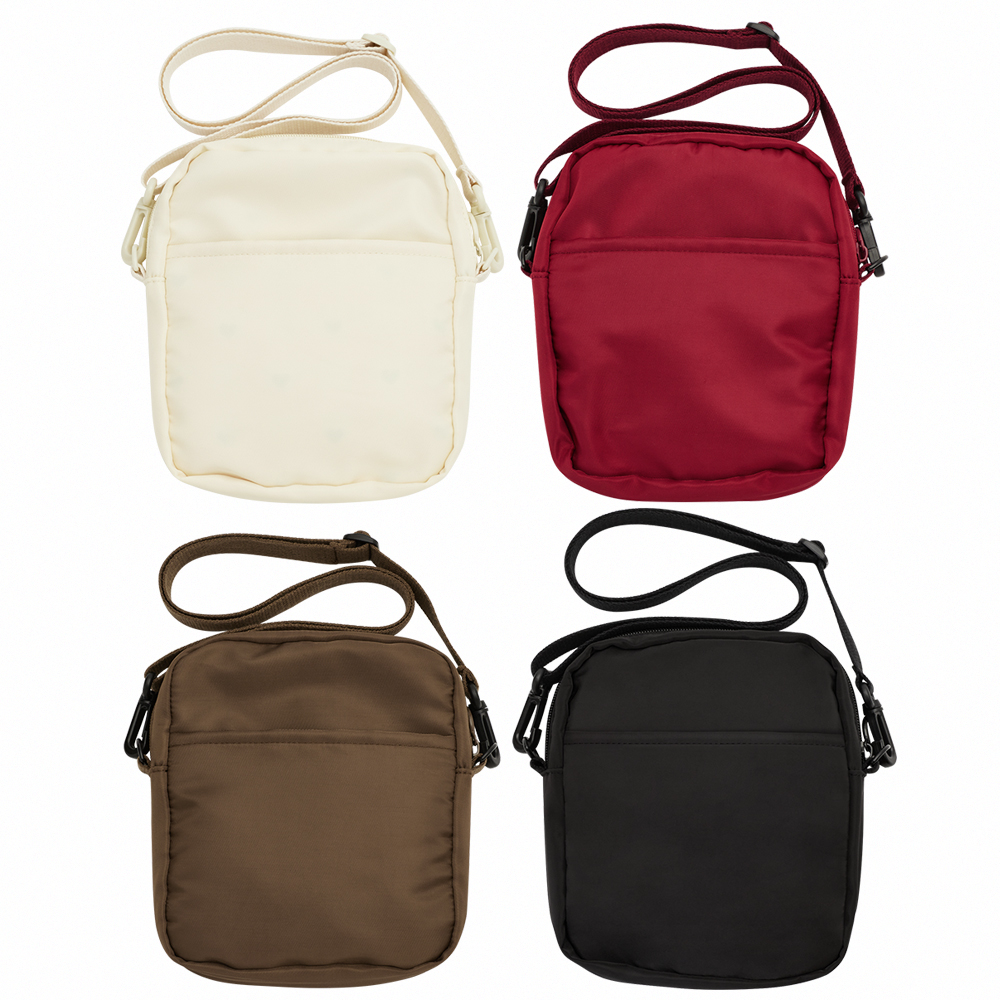 GraceGift Wasabi Bear聯名 黃芥末熊 熊雙層斜背尼龍隨身包 咖色 實拍圖