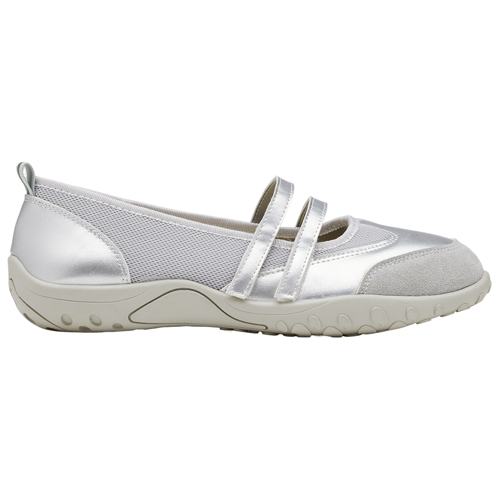 活力女孩魔鬼氈機能芭蕾舞運動鞋 銀