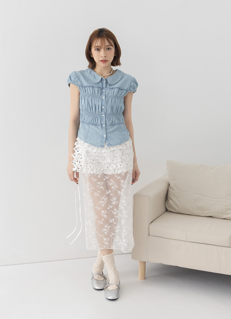 GraceGift平價女鞋 時尚秀場 圓頭 奶油雲朵極軟加厚乳膠芭蕾瑪莉珍鞋 銀色