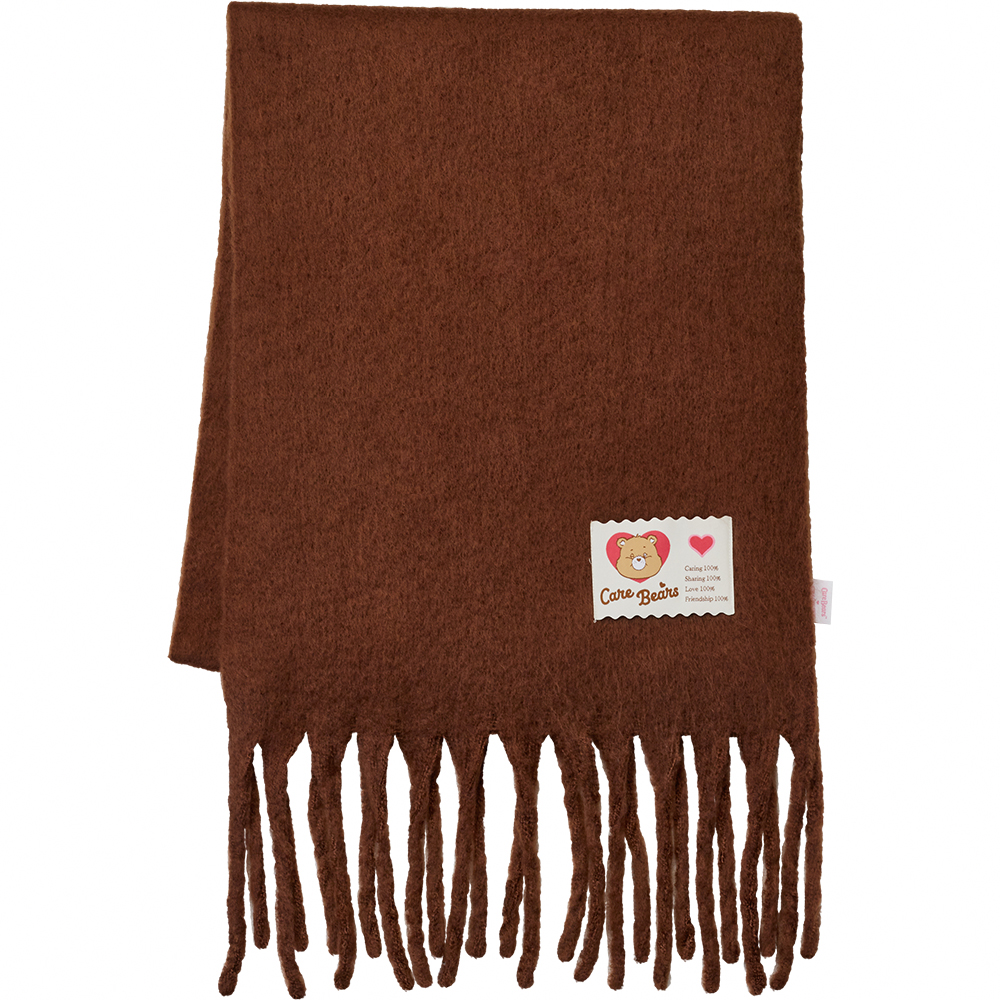 Care Bears –溫柔小熊純色流蘇仿羊絨圍巾 咖