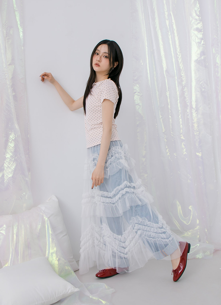 GraceGift平價女鞋 時尚秀場 圓頭 法式訂製全真皮鞋墊芭蕾平底娃娃鞋 酒紅漆色