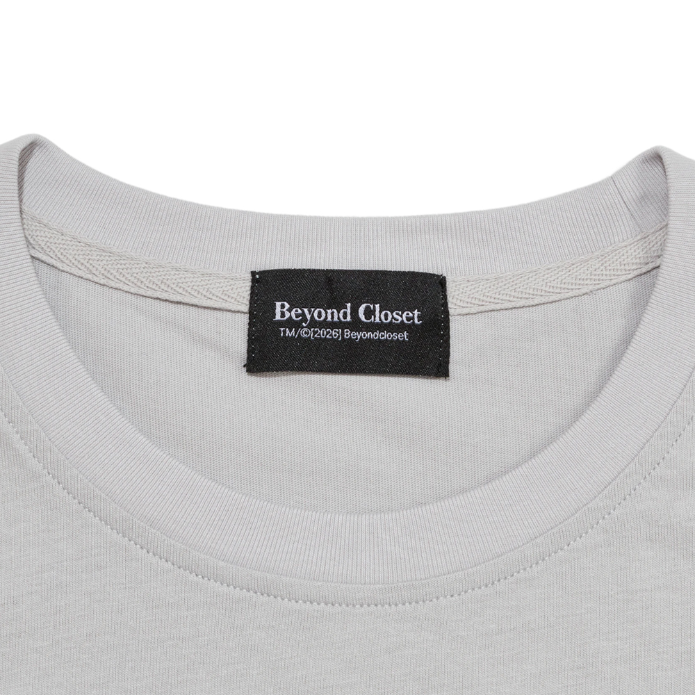 韓國Beyond Closet 水手貴賓印花短版T-shirt 淺灰