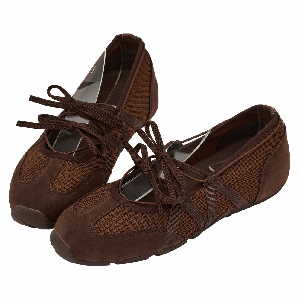 首爾芭蕾機能綁帶蝴蝶結瑪莉珍運動鞋  咖