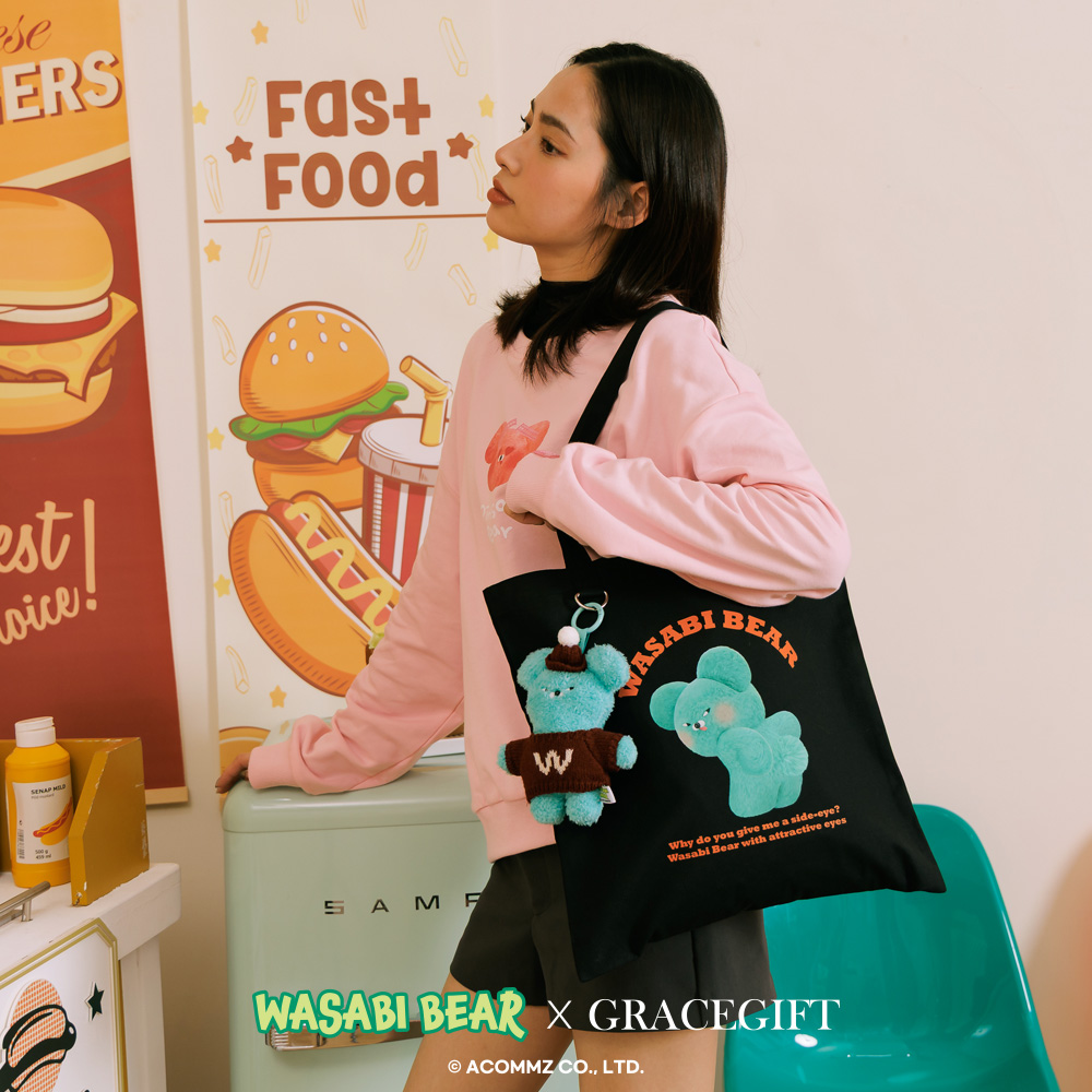 GraceGift Wasabi Bear聯名 冬裝派對毛絨玩偶吊飾鑰匙圈 盲盒