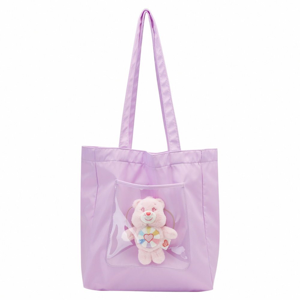 Care Bears-分享小熊透明尼龍托特包 紫