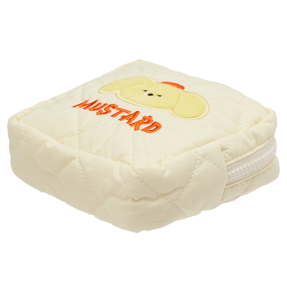 GraceGift Wasabi Bear聯名 黃芥末熊 格紋鋪棉收納包 粉色 實拍圖