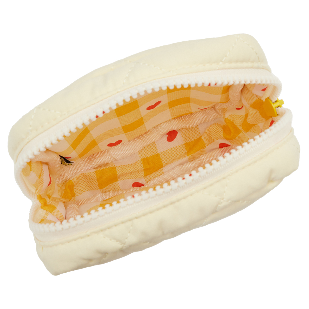 GraceGift Wasabi Bear聯名 黃芥末熊 格紋鋪棉收納包 粉色 實拍圖