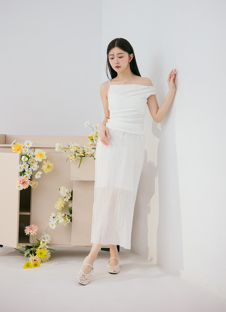 Grace Gift 平價女鞋 古典浪漫蕾絲 繡花瑪莉珍芭蕾舞鞋 米白色 平底瑪莉珍鞋 實拍圖