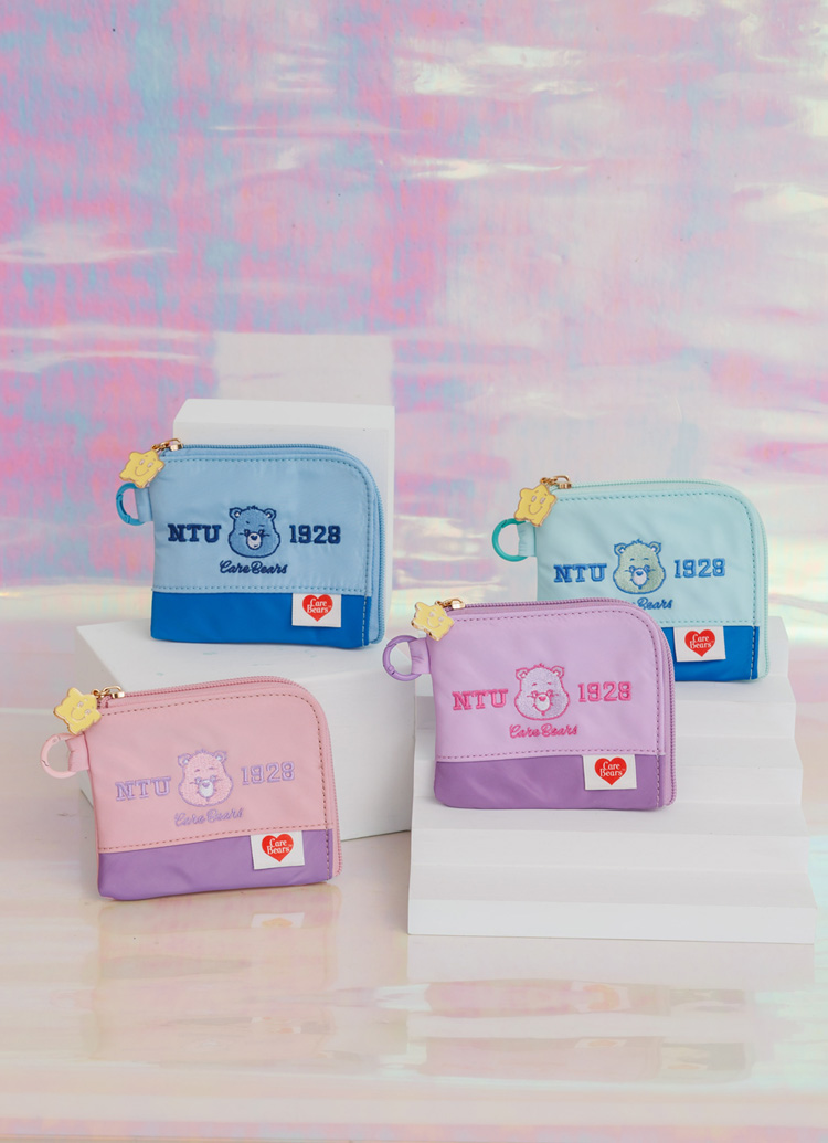 GraceGift Care Bears聯名 NTU 分享小熊 收納零錢包 紫色 實拍圖
