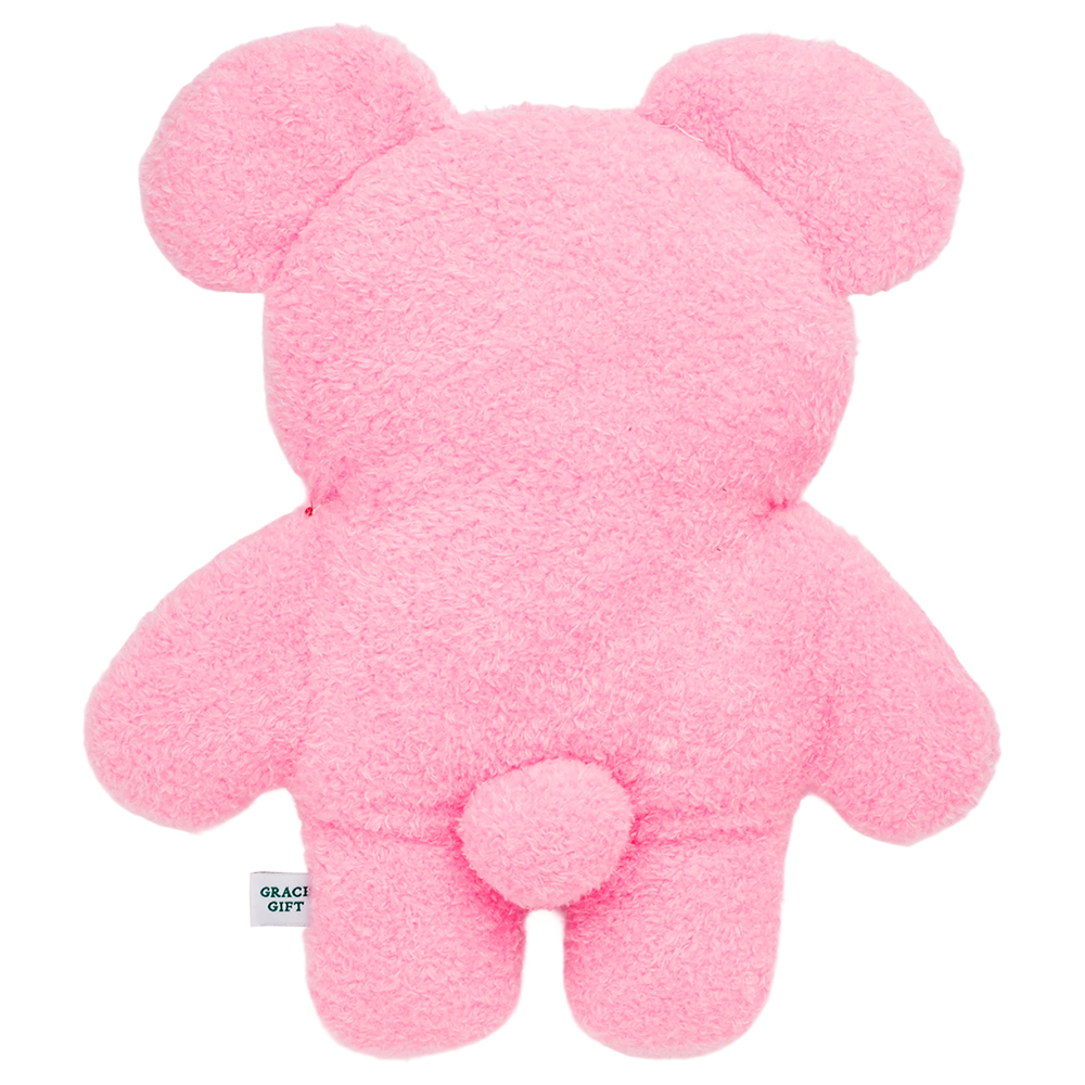 GraceGift Wasabi Bear聯名 粉芥末熊 療癒造型抱枕(30CM) 粉紅色 實拍圖