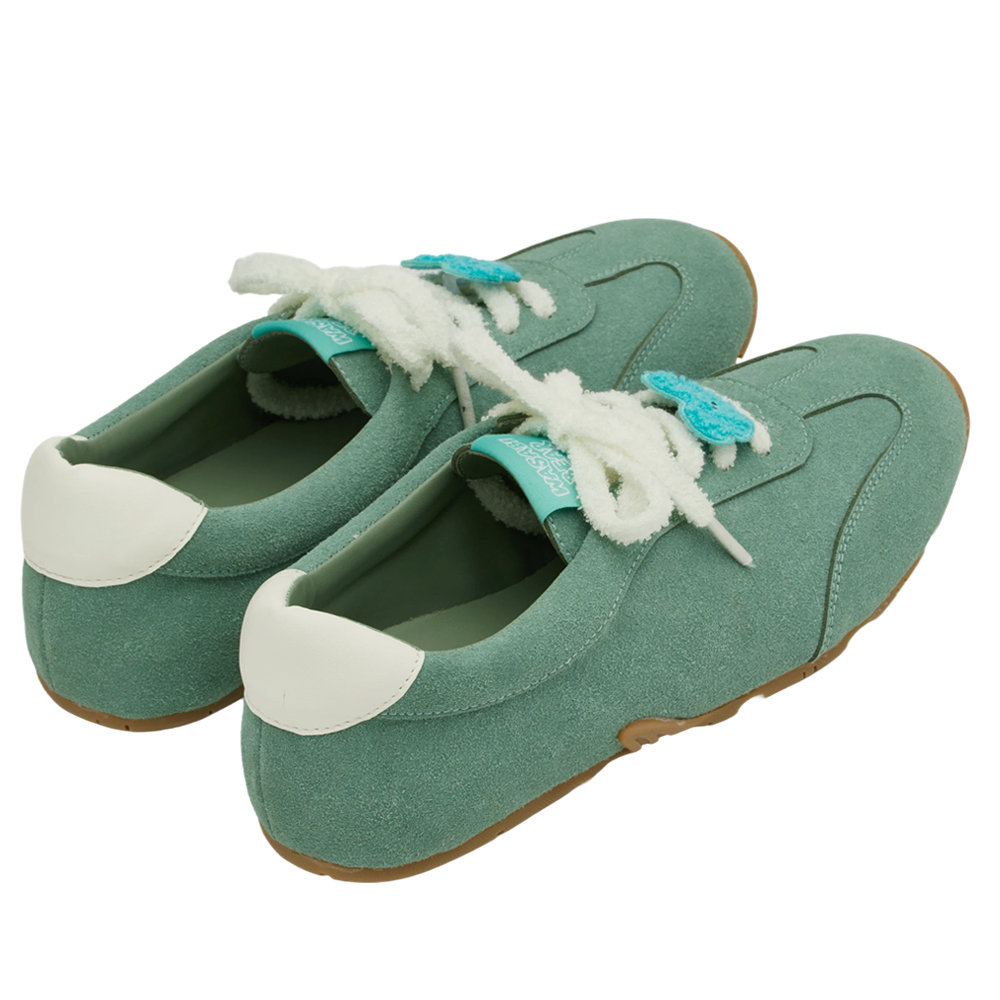 Grace Gift 平價女鞋 Wasabi Bear 聯名 芥末熊 休閒運動鞋 綠色 穿搭實拍