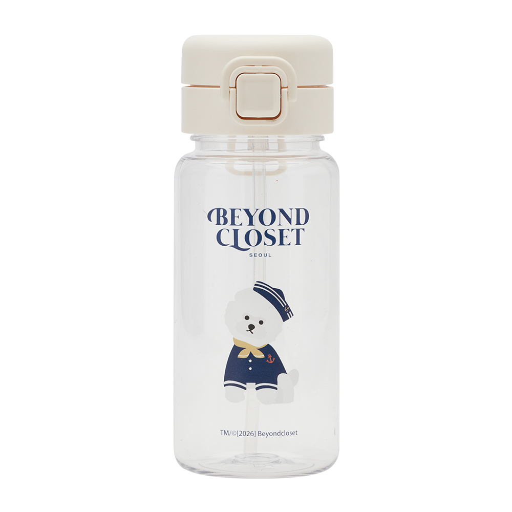 韓國Beyond Closet 貝雷帽比熊犬印花360ml冷水瓶 深藍