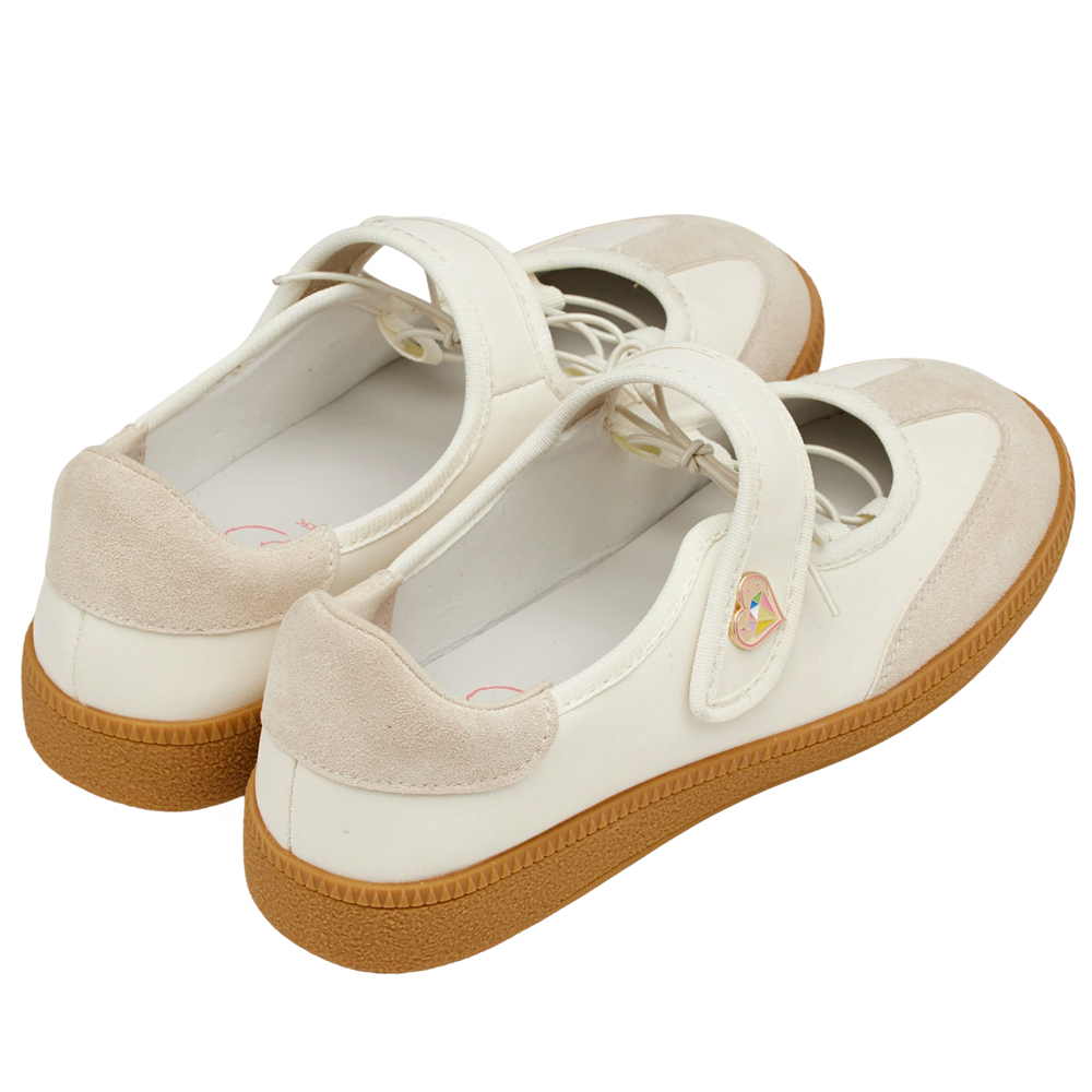 Care Bears-鑽石小熊綁繩魔鬼氈瑪莉珍運動鞋  米白