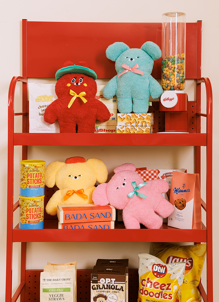 GraceGift Wasabi Bear聯名 粉芥末熊 療癒造型抱枕(30CM) 粉紅色 實拍圖