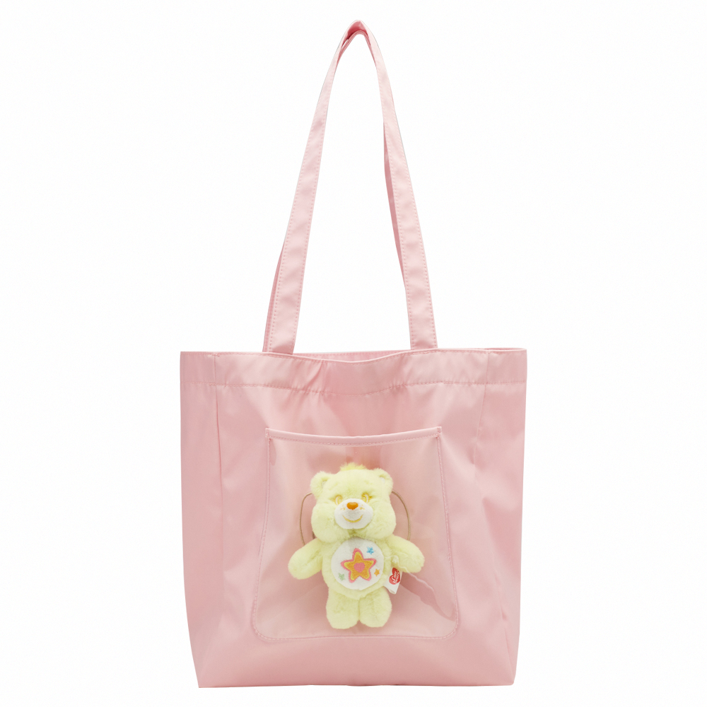 Care Bears-樂觀小熊透明尼龍托特包 粉紅