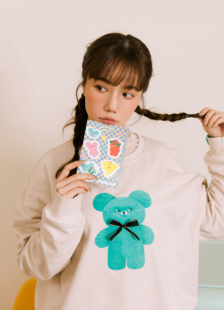 Grace Gift Wasabi Bear 聯名 貼紙 手帳裝飾貼 實拍圖