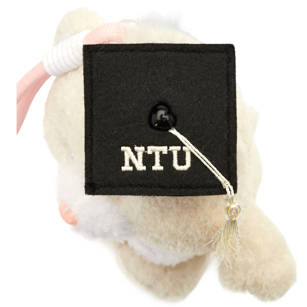 GraceGift CareBears聯名 鑽石小熊 NTU畢業祝福小熊吊飾禮盒 附贈手機墊片 米白