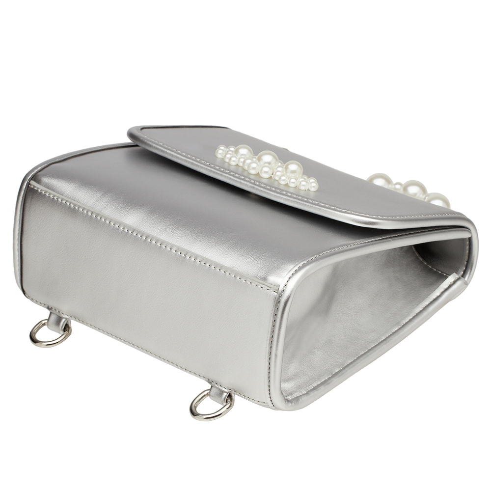 奕潔聯名-珍珠交響曲3WAY手提肩背書信包 銀