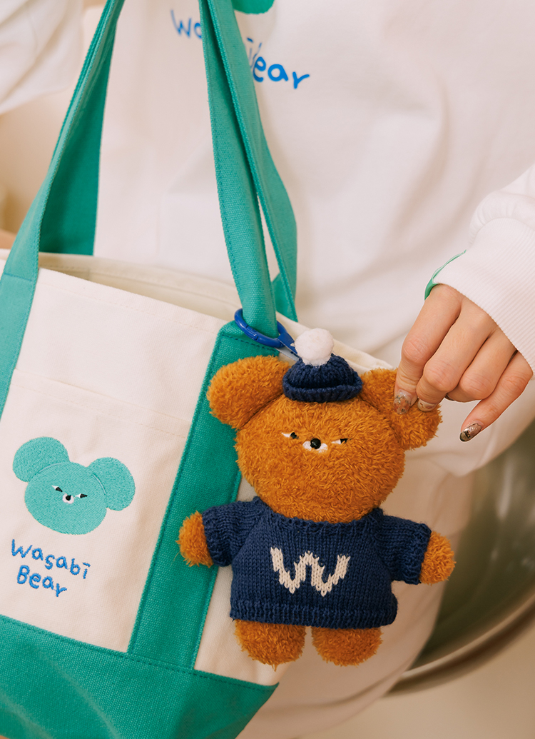 GraceGift Wasabi Bear聯名 冬裝派對毛絨玩偶吊飾鑰匙圈 一中盒