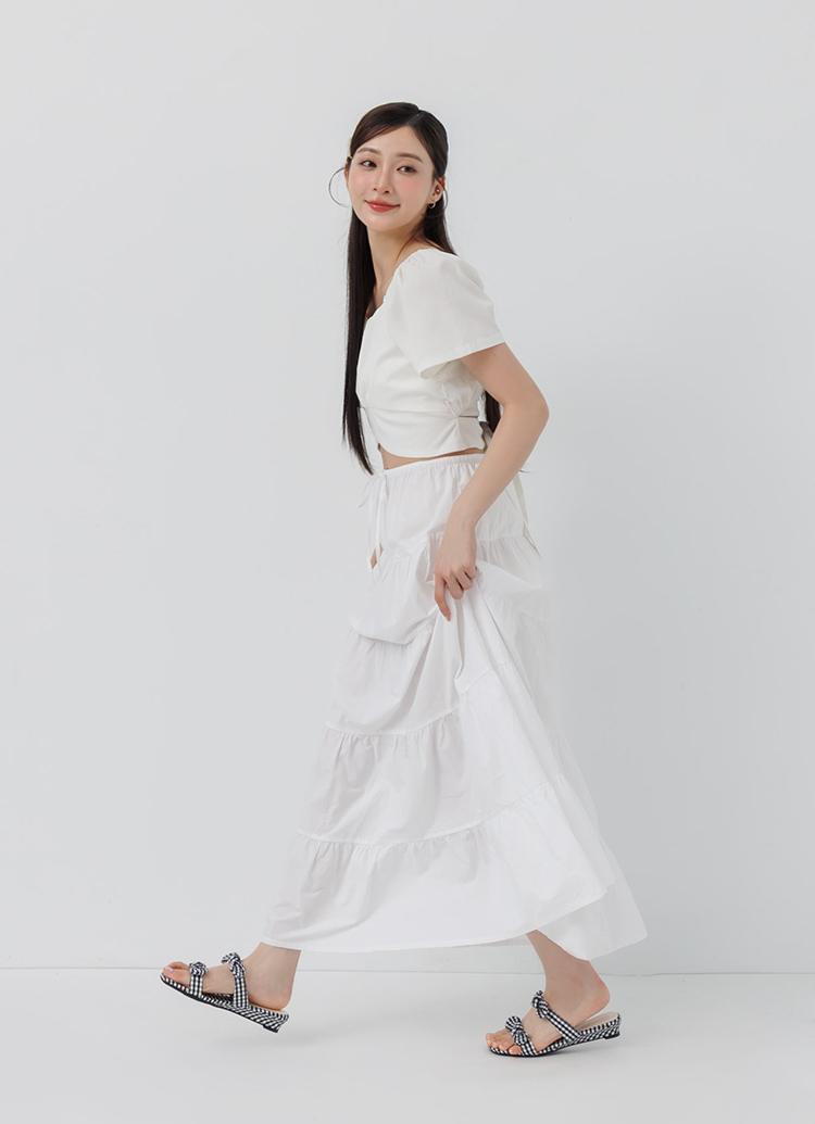 GraceGift平價女鞋 時尚秀場 方頭 日系漫步雙蝴蝶結楔型低跟拖鞋 黑格子色