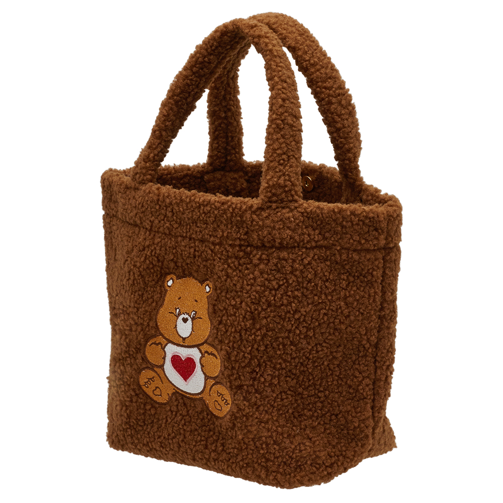 Care Bears-溫柔小熊泰迪毛毛手提肩背托特包 棕