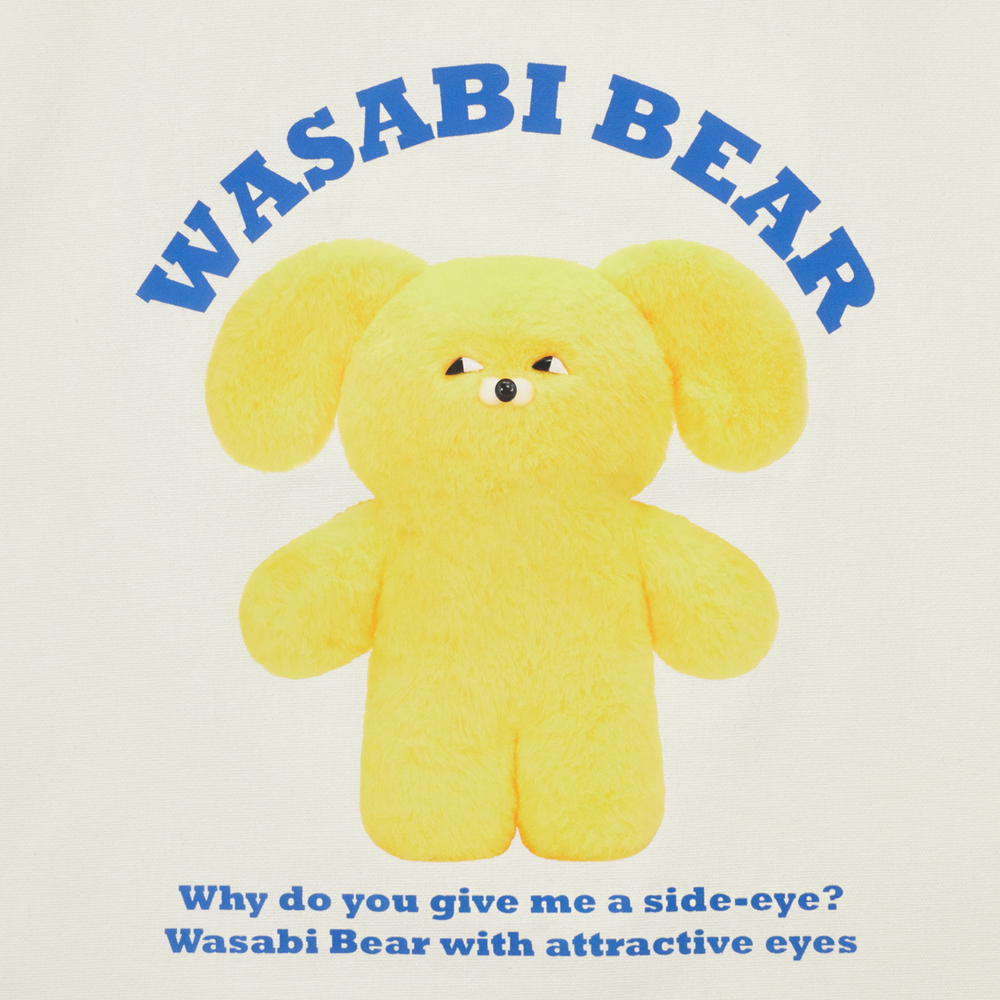 Grace Gift 平價女鞋 Wasabi Bear 聯名 黃芥末熊 印花帆布包 正紅色 實拍圖