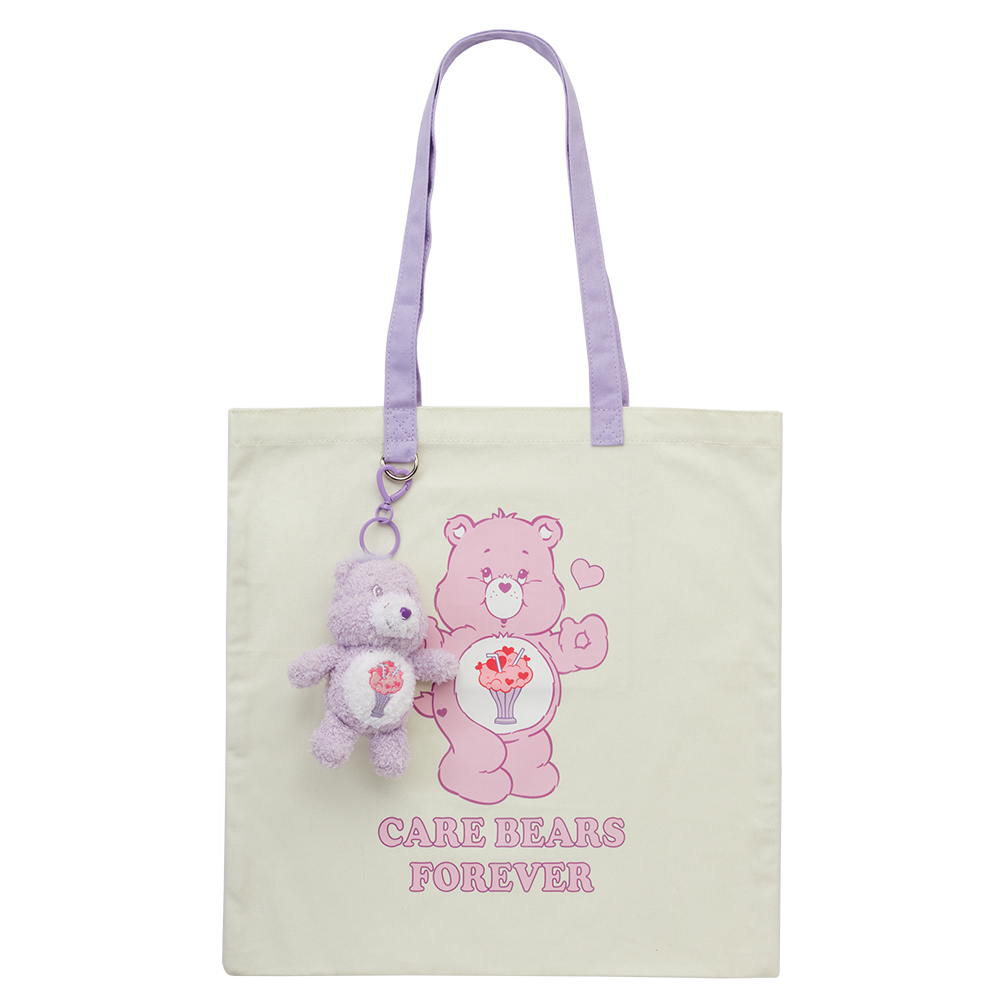 Care Bears-分享小熊印花日常帆布包 紫