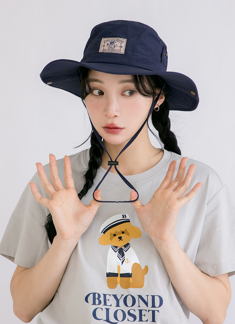 Beyond Closet 狗狗布標防風機能漁夫帽 深藍